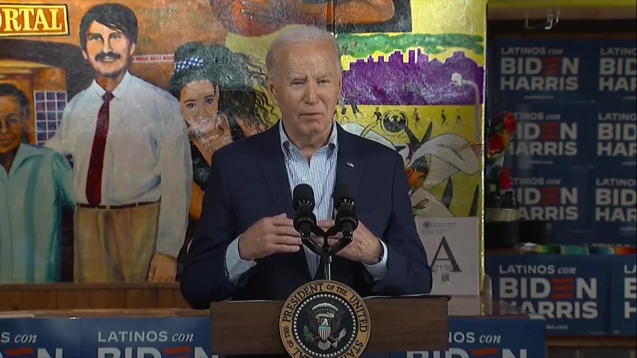 BIDEN (struggling to read the giant teleprompter right in front of him): "And we've cut the deficit