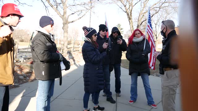 Protesters Question Ingham County Sheriff Department Holding Marlena Pavlos-Hackney.