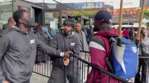 Clashes broke out at the Barclays Center