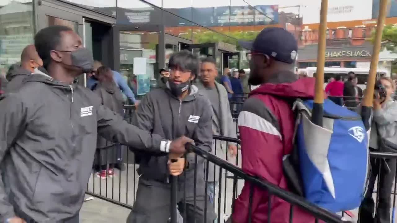 Clashes broke out at the Barclays Center