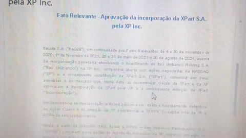 Notícia 04.10.2021. XPart, XP, Itausa e Itaú