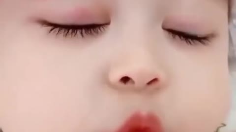 Cute baby kissing