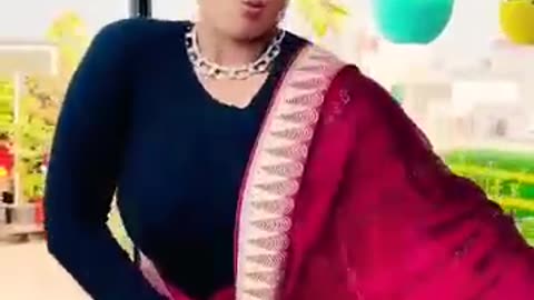 Golu Bana Papa Ki Pari 😂 Red Wali Saree