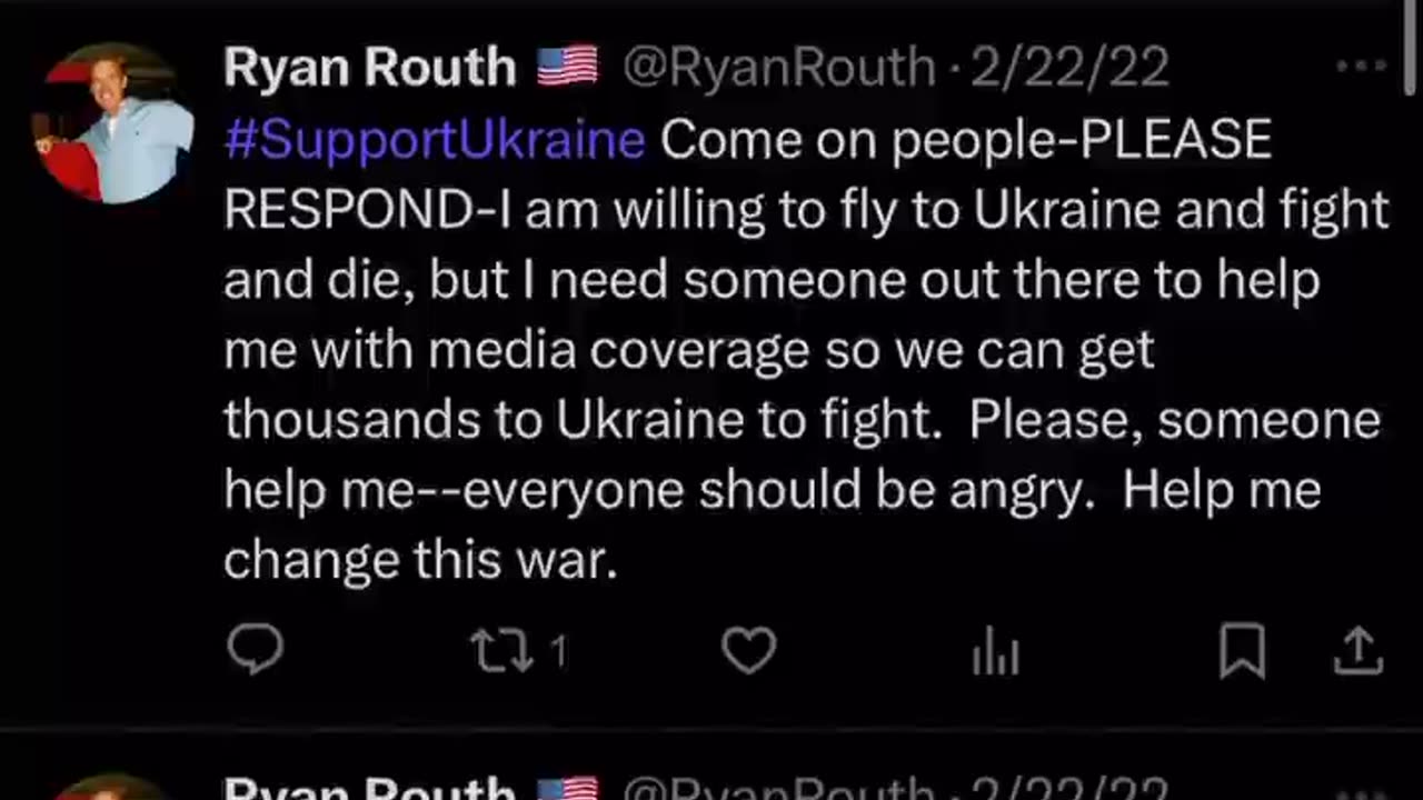 Trump Assassin, Ryan Wesley Routh's Twitter Account