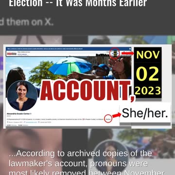 Fact Check: AOC Did NOT Remove Pronouns From X Bio After 2024 Election -- It Was Months Earlier