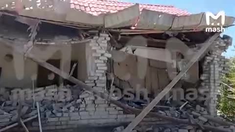 Následky ukrajinského ostřelování v obci Něchotejevka