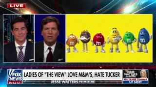Tucker Carlson reacts to The View slamming his segment on the new "progressive" M&Ms