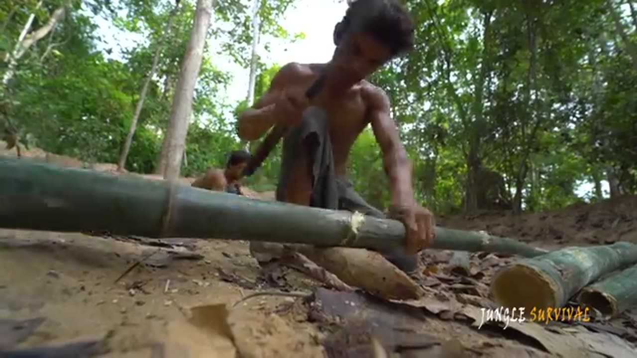 Build Amazing Underground Mansion and Bamboo Swimming Pool