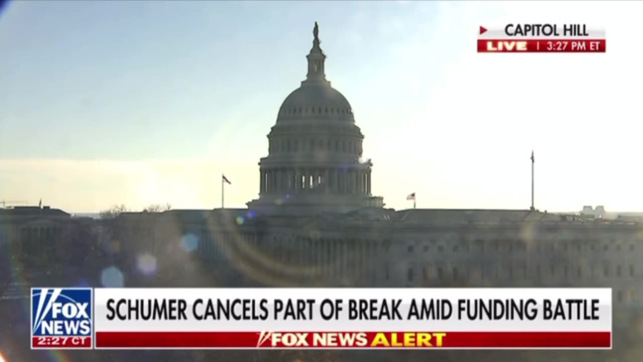 Schumer cancels part of break amid funding battle-