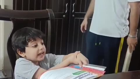 Funny kids during study