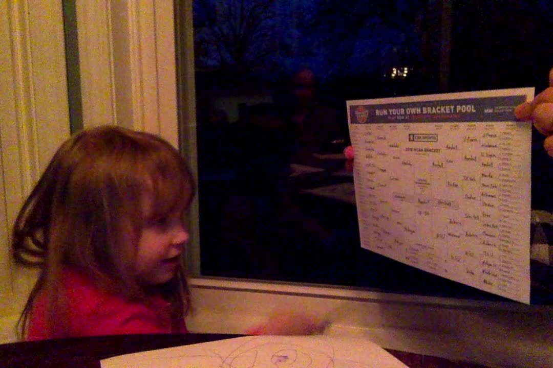 Toddler Picks 2018 NCAA Tournament Bracket