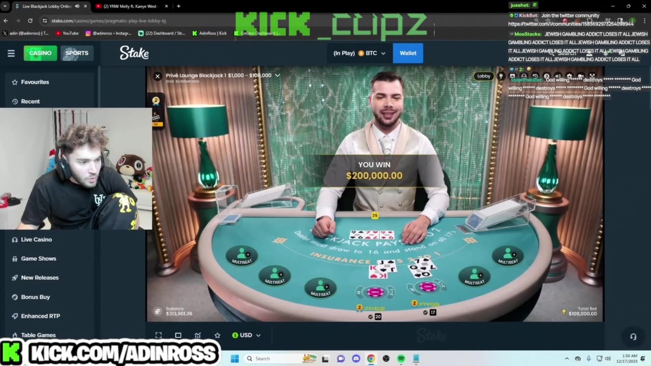 ADIN ROSS wins 300000 dollars to pay back xQc and Primizel !