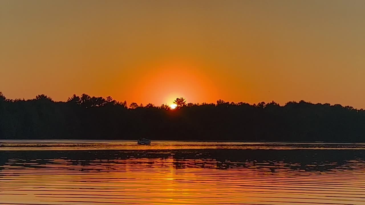 Beautiful sunset by the lake