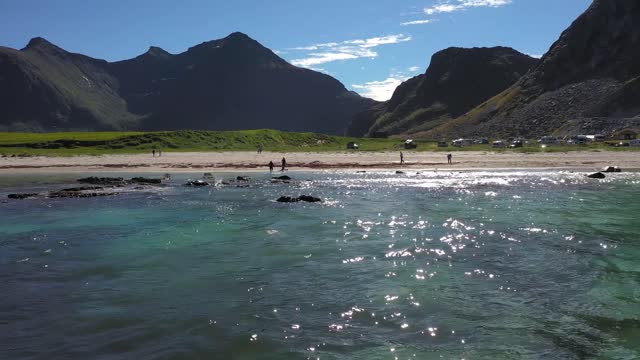 beach lofoten islands is an archipelago in the county of nordland norway