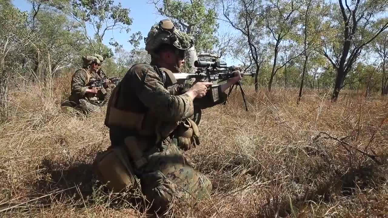 Australia and U.S marines army training together during exercise koolendong 22