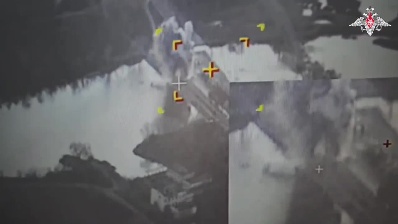 Precision strike: A Russian guided missile destroys an enemy pontoon