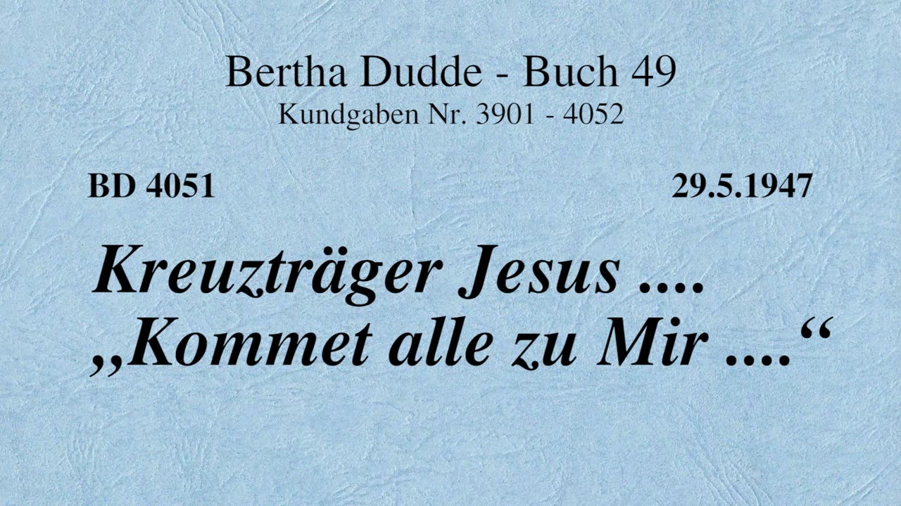 BD 4051 - KREUZTRÄGER JESUS .... "KOMMET ALLE ZU MIR ...."