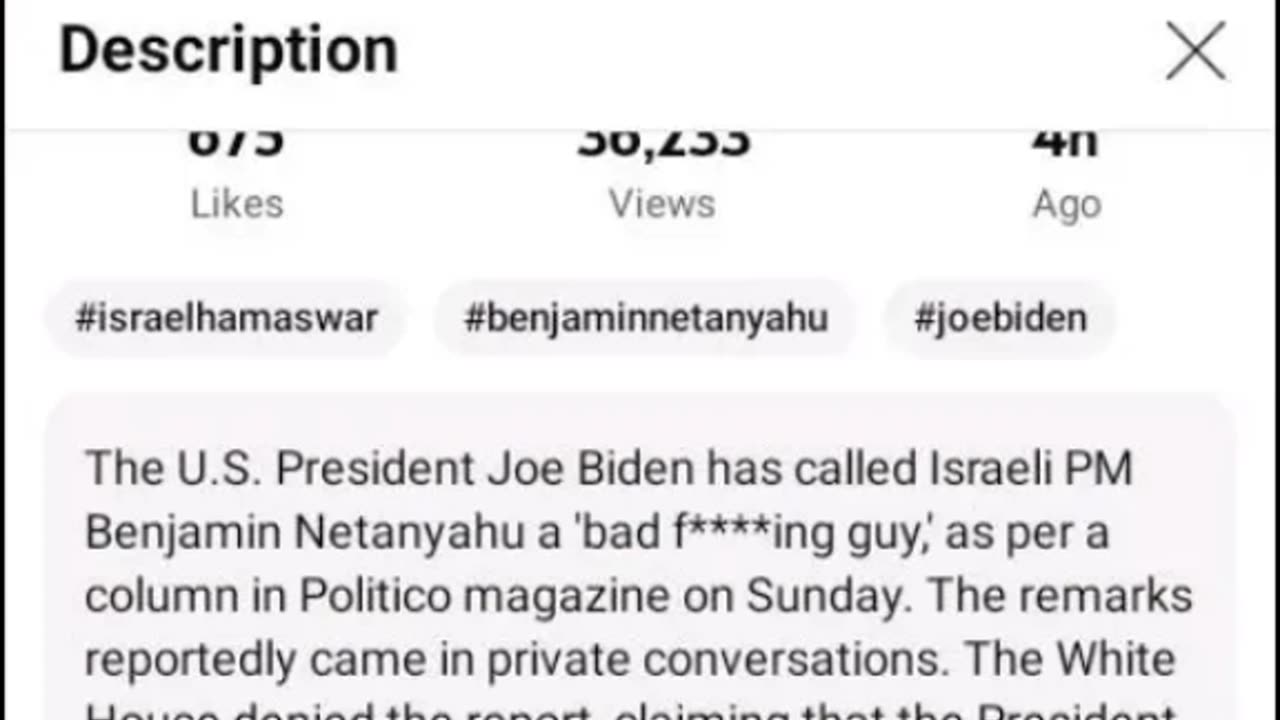 Biden Calls Netanyahu A "Bad F*cking Guy!"