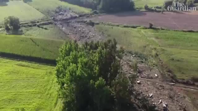 Footage shows the moment a Ukrainian cargo plane crashes in northern Greece