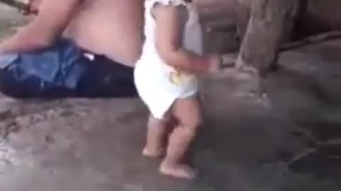 Funny baby boy dancing