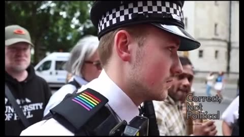 Meanwhile in the UK! Cops with LGBTQ+ pride stripes!