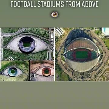 Football Stadiums from Above - All of them Represent the Satanic All-Seeing Eye