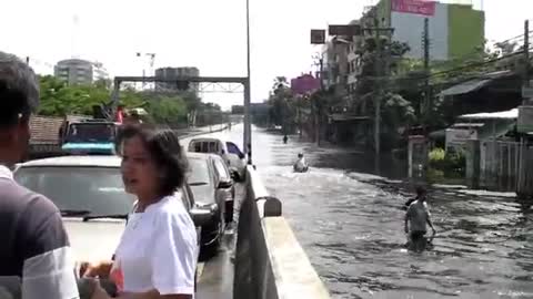 motorcycle in the water