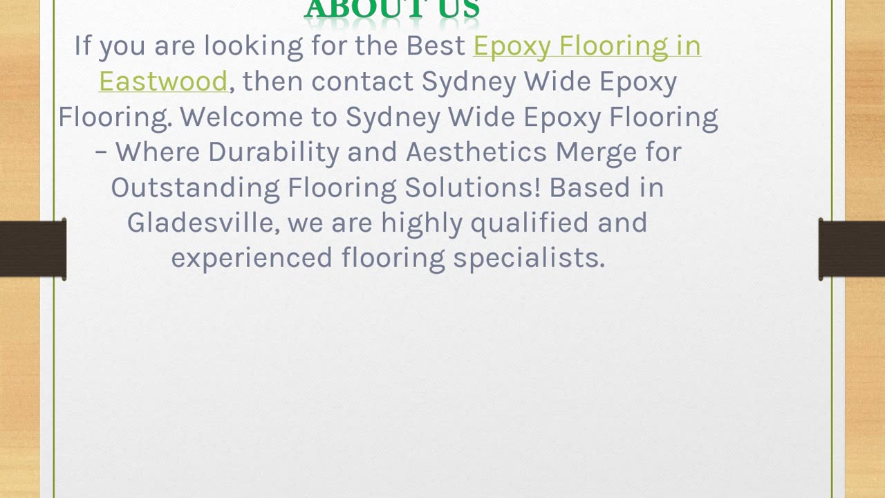 The Best Epoxy Flooring in Ryde