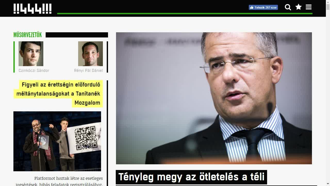 Elemzés a 444 külsejéről