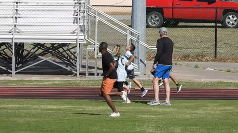 Wyatt's first track meet - 400 Meter race.