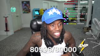 Kai Cenat Hits 80,000 Subscribers On Twitch..