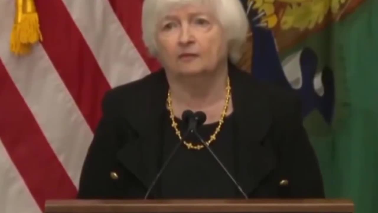 Janet Yellen asked about the USD and the Treasury sign falls