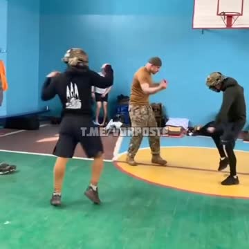 Ukraine soldiers dancing in school