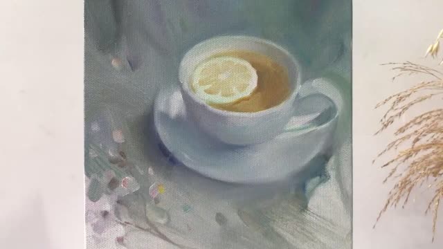 Afternoon tea in the picture: lemon tea