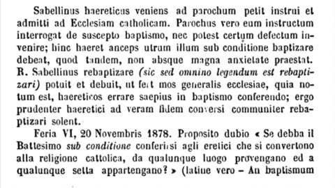 Ex. S. Congr. S.R.U.I. Decisio De Receptione Haereticorum Conversorum (20 Nov. 1878) #ProVaticanus