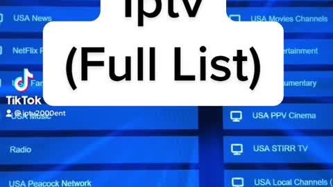 IPTV Category List!