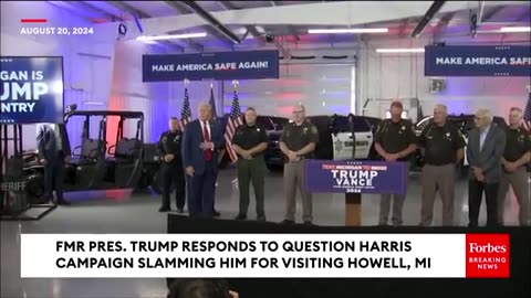 Trump Gets Instant Applause In Response To Reporter's Question About Visit To Howell, Michigan