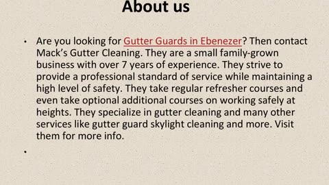 Get The Best Gutter Guards in Ebenezer.