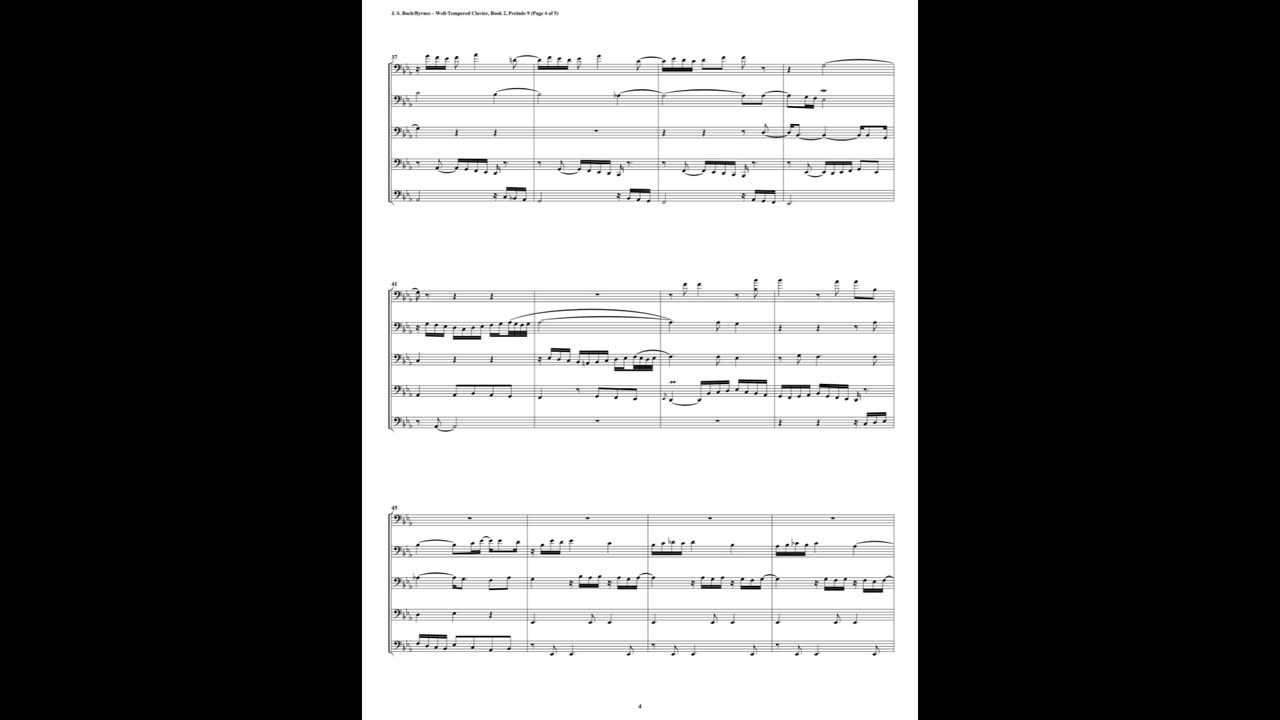 J.S. Bach - Well-Tempered Clavier: Part 2 - Prelude 09 (Bassoon Quintet)