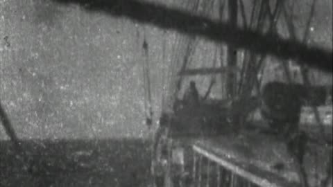 S.S. "Coptic" Running Against The Storm (1898 Original Black & White Film)