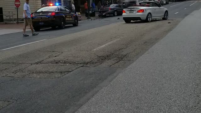 Car Destroyed After Plowing Truck in Police Chase
