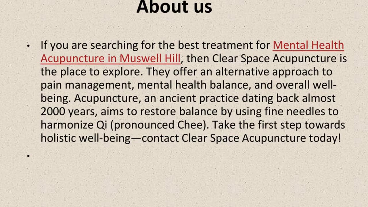 Best Mental Health Acupuncture in Muswell Hill.