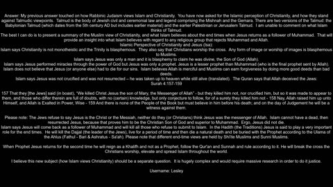 Has any comparative study been made on Jewish and Islamic perceptions of Christianity