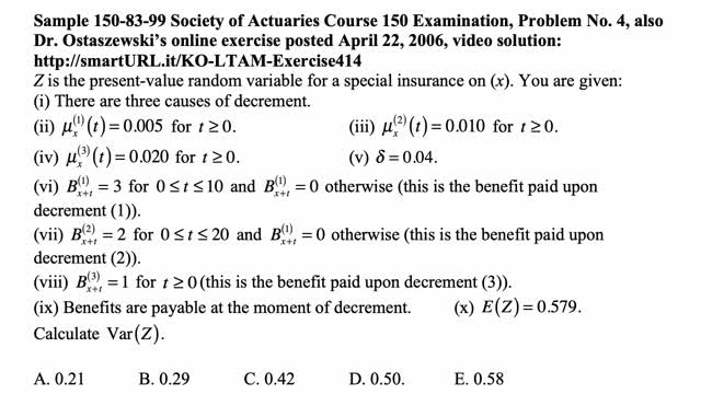 Exam LTAM exercise for September 17, 2021