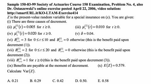 Exam LTAM exercise for September 17, 2021