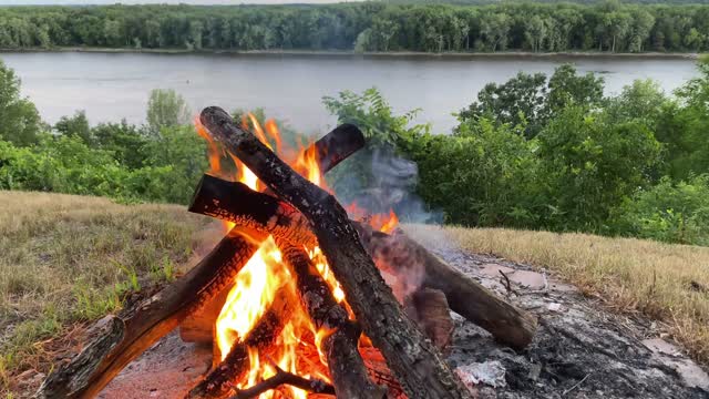 Campfire Overlooking the Mississippi River