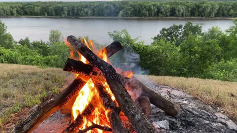 Campfire Overlooking the Mississippi River