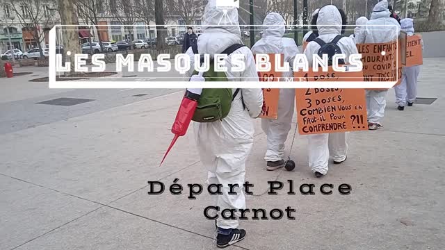 LEs Masques BLancs Lyon Action Esclavage le 15 janvier 2022
