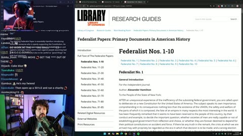 [youtube:8X3QMorrNqg] Some minor community stuff | Memes | Starting the Federalist Papers (for real