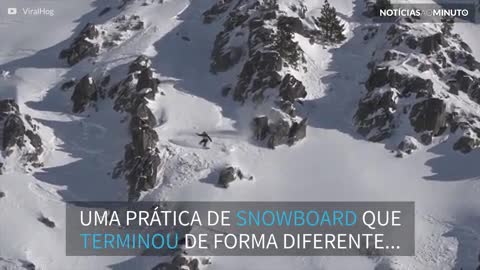 Snowboarder sobrevive a avalanche assustadora em cordilheira na Europa